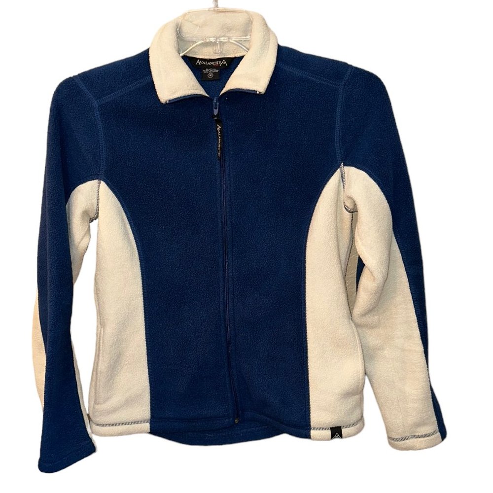 Women's Avalanche Fleece Full Zip Jacket Cream/Blue‎ Size Medium